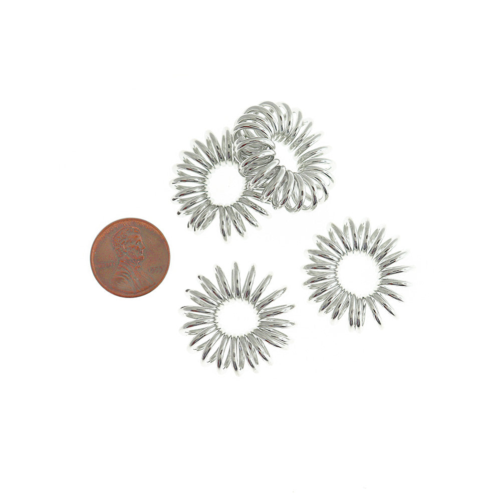 Silver Tone Oval Bead Cages - 27mm - 5 Pieces - FD1067