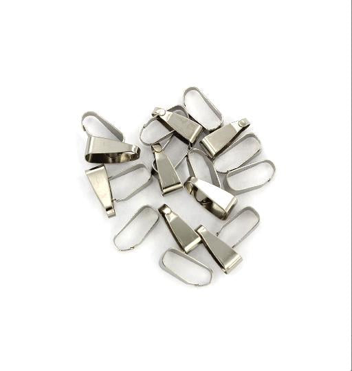 Silver Tone Pinch Bail - 11mm x 4mm - 200 Pieces - FD439