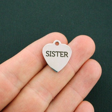 Breloques sœurs en acier inoxydable - BFS011-1343