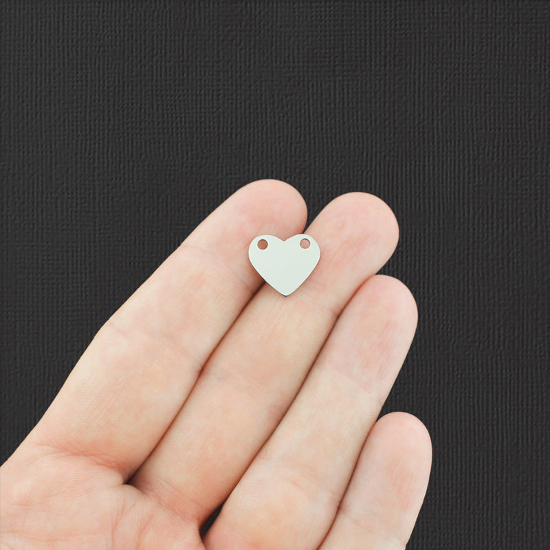 Love Stainless Steel Heart Connector Charms - BFS025-5206