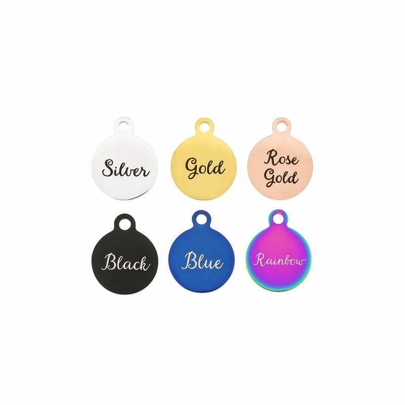 Beach Babe Stainless Steel Small Round Charms - BFS002-2706