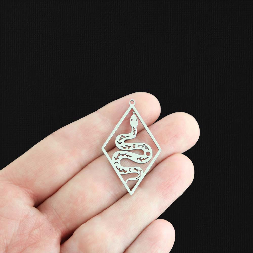 Snake Stainless Steel Charm 2 Sided - SSP512