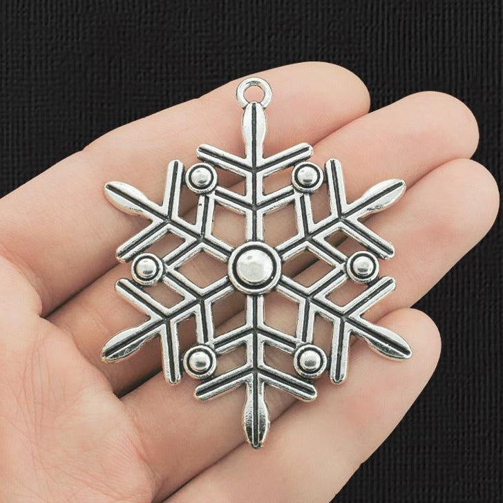 Snowflake Antique Silver Tone Charm - SC3546