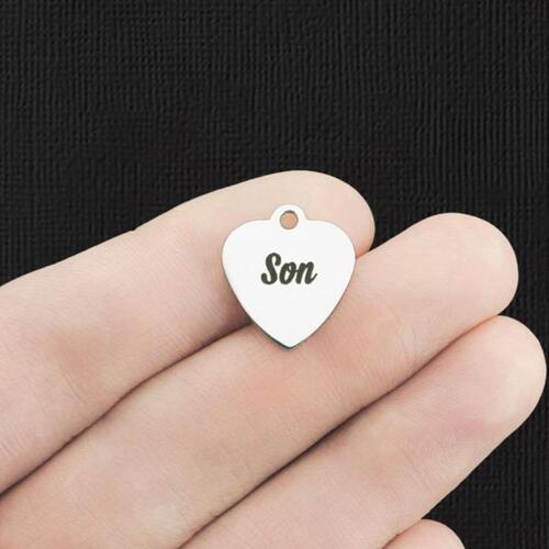 Son Stainless Steel Small Heart Charms - BFS012-5923
