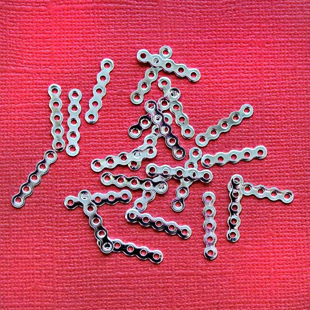 Spacer Bar Connector Silver Tone Charms - 50 Pieces - FD312