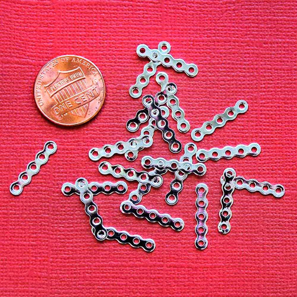 Spacer Bar Connector Silver Tone Charms - 50 Pieces - FD312