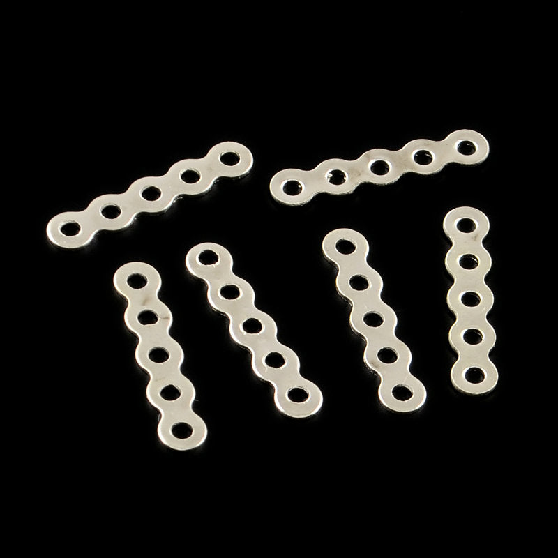Spacer Bar Connector Silver Tone Charms - 50 Pieces - FD312