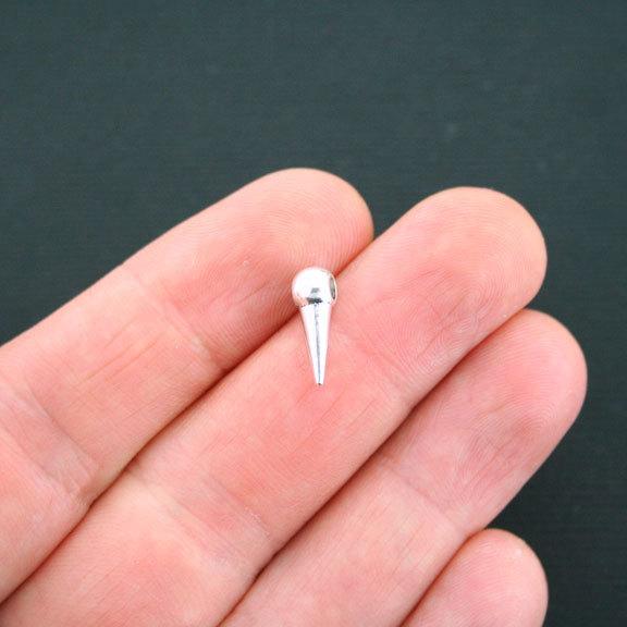 Spike Spacer Beads 13mm x 5mm x 4mm - Argenté - 10 Perles - SC2742