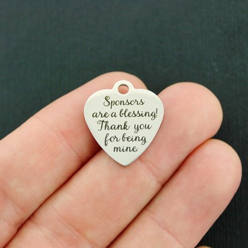 Sponsors Stainless Steel Charms - Are a blessing! Thank you for being mine - BFS011-4439