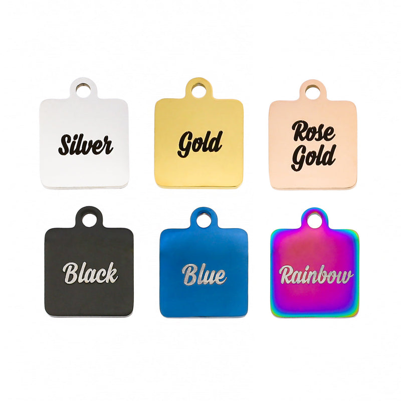 Summer Word Collage Stainless Steel Charms - BFS013-2777