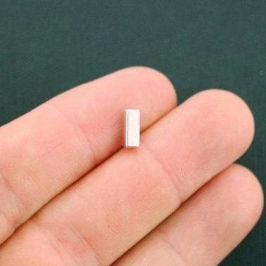 Perles d'espacement en tube carré 8 mm x 2,5 mm - ton argent - 25 perles - SC5680