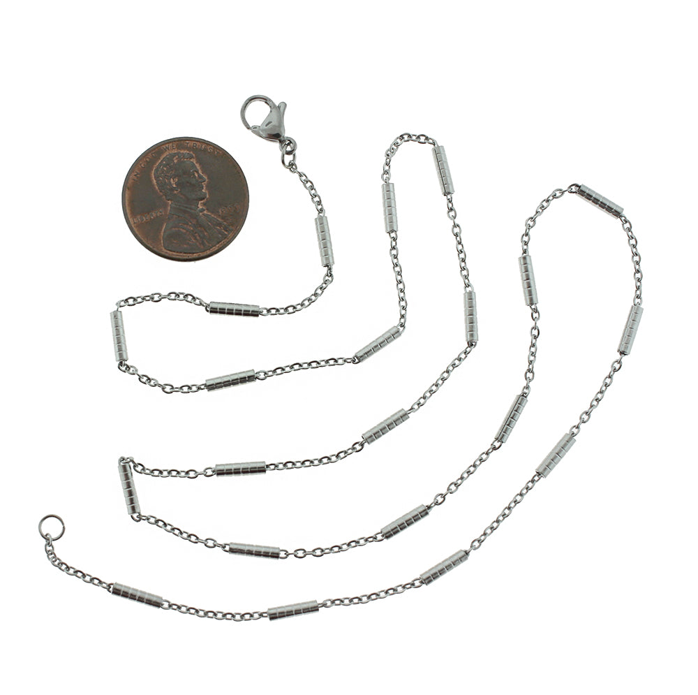 Stainless Steel Bar Satellite Chain Necklaces 20" - 1mm - Choose Your Quantity!