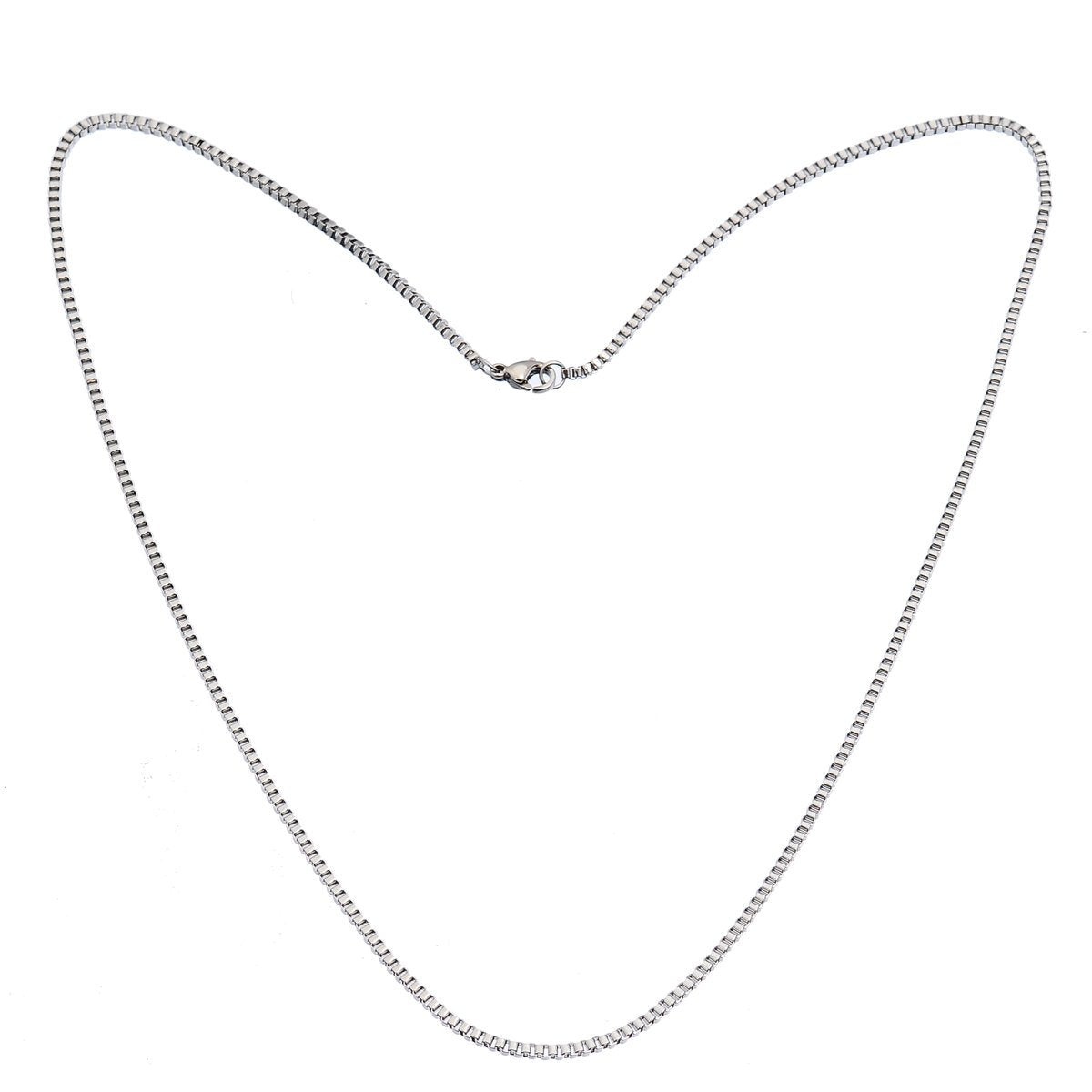 Stainless Steel Box Chain Necklace 20" - 2mm - Choose Your Tone!