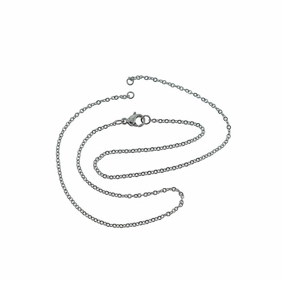 Stainless Steel Cable Chain Connector Necklace - 1.5mm - Choose Your Length!