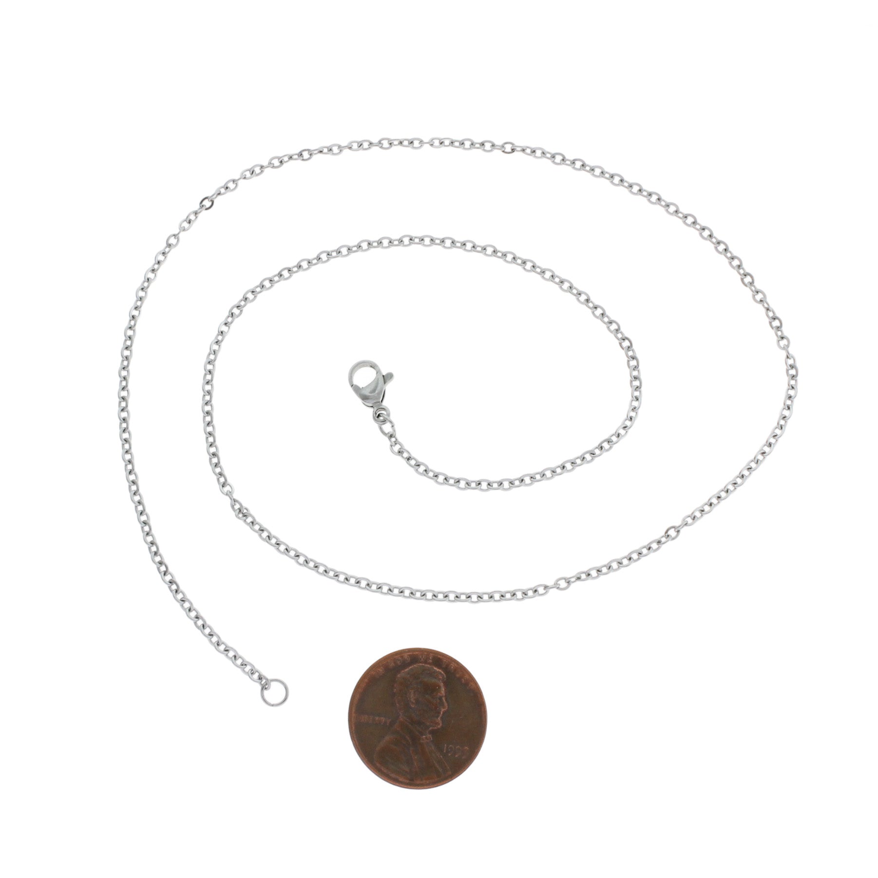 Collier Chaîne Câble Acier Inoxydable 24" - 2mm - 1 Collier - N803