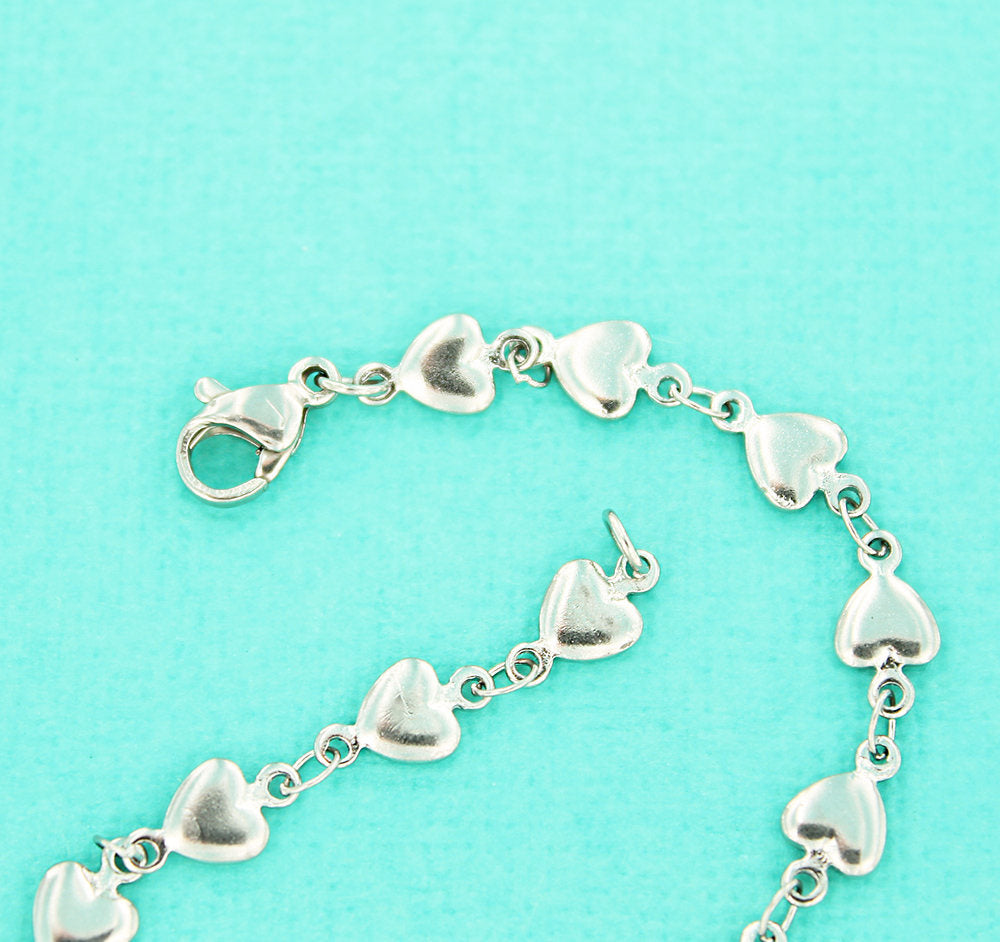 Bracelet Chaîne Coeur Câble Acier Inoxydable 7 1/2" - 5.5mm - 1 Bracelet - FD545