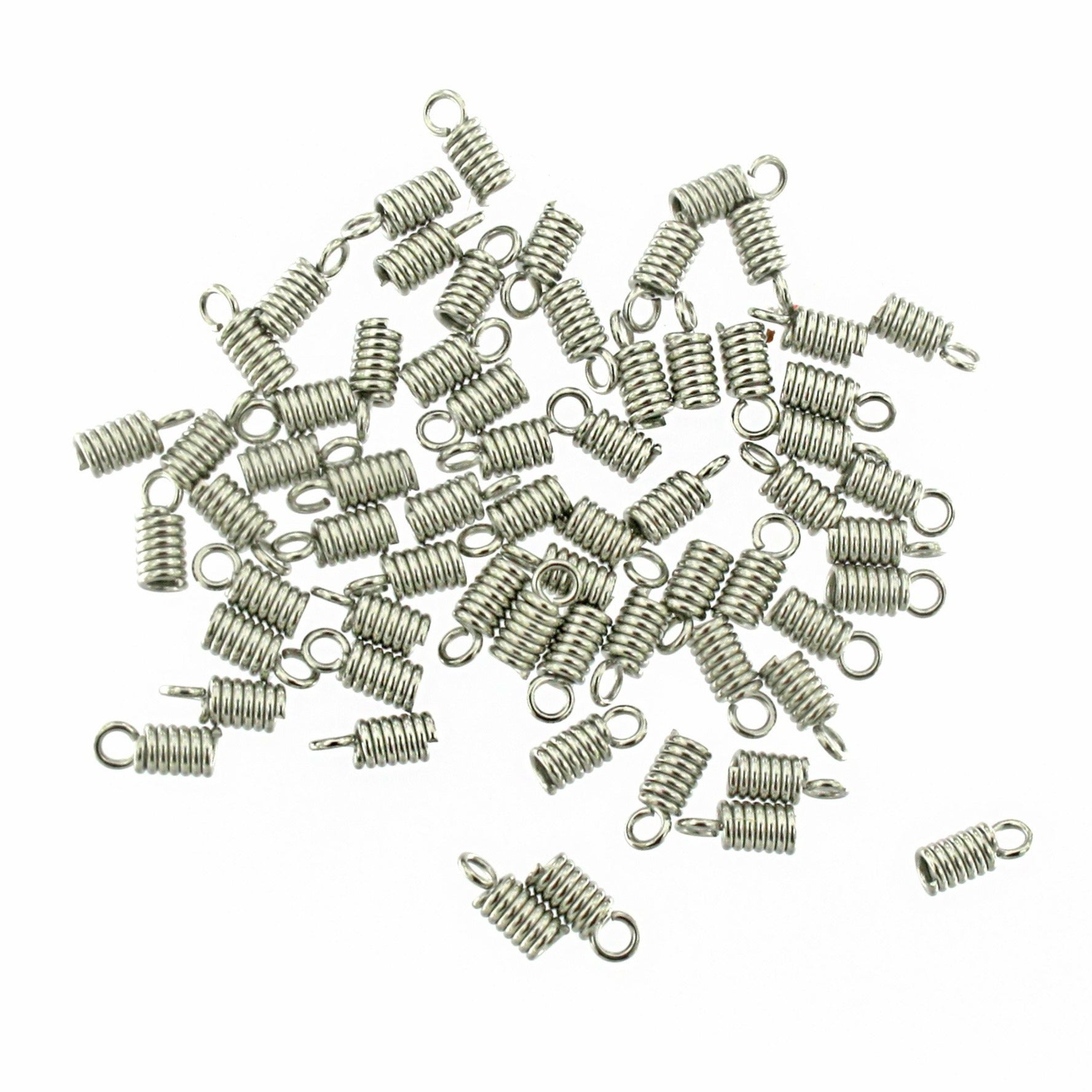 Stainless Steel Coil Ends - 8.5mm x 4mm - 50 Pieces - FD276