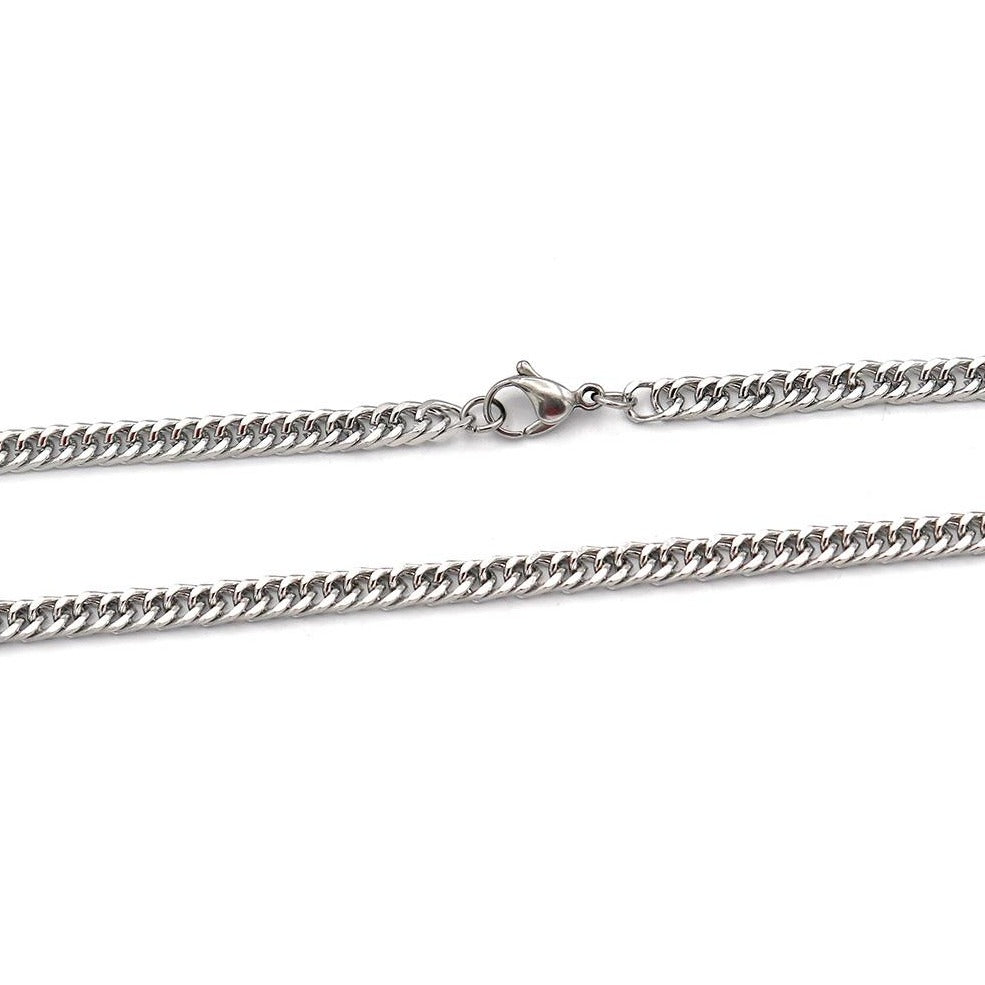 Stainless Steel Cuban Link Chain Necklace 24" - 4mm - 1 Necklace - N682
