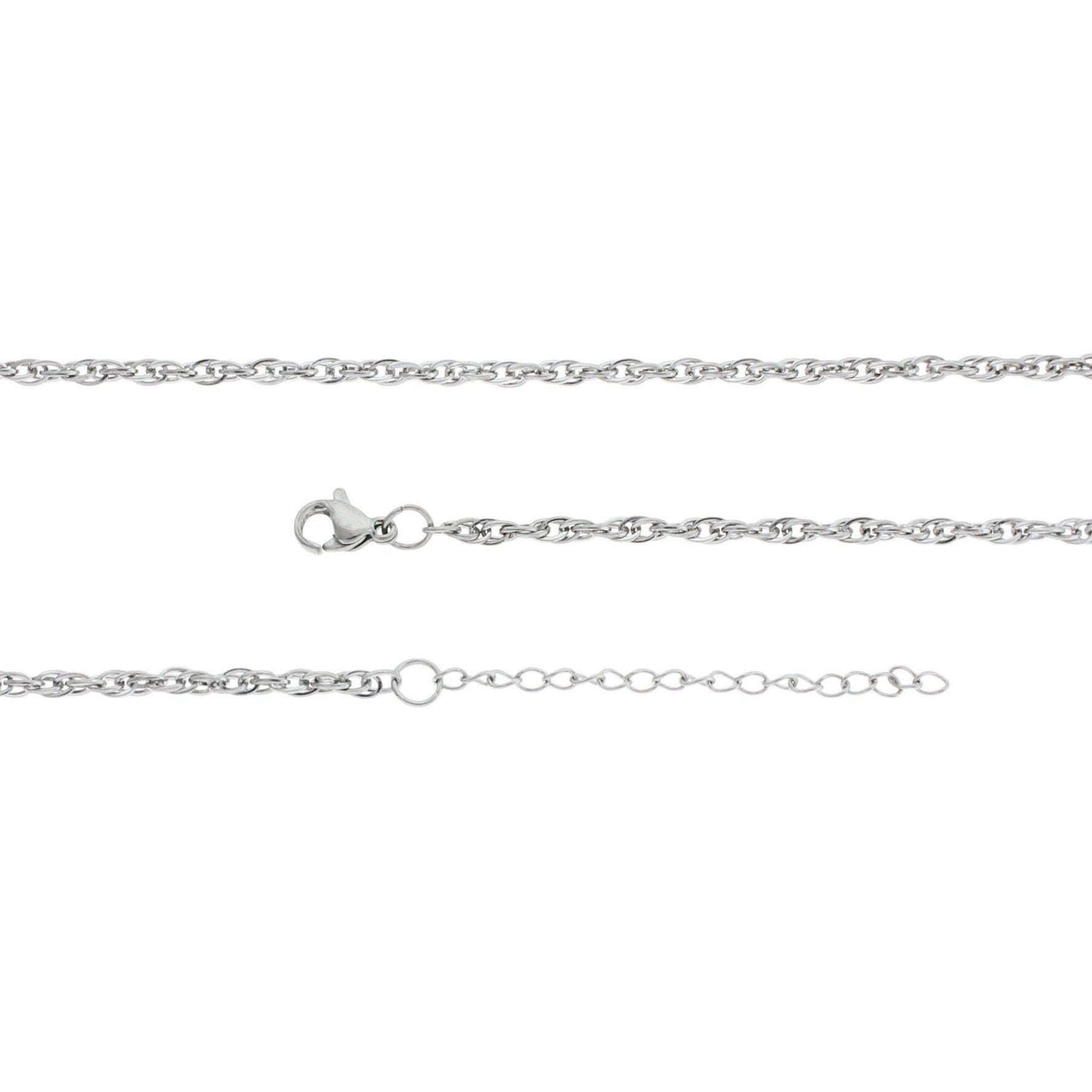 Stainless Steel Double Cable Chain Necklace 22" Plus Extender - 1.5mm - Choose Your Quantity!