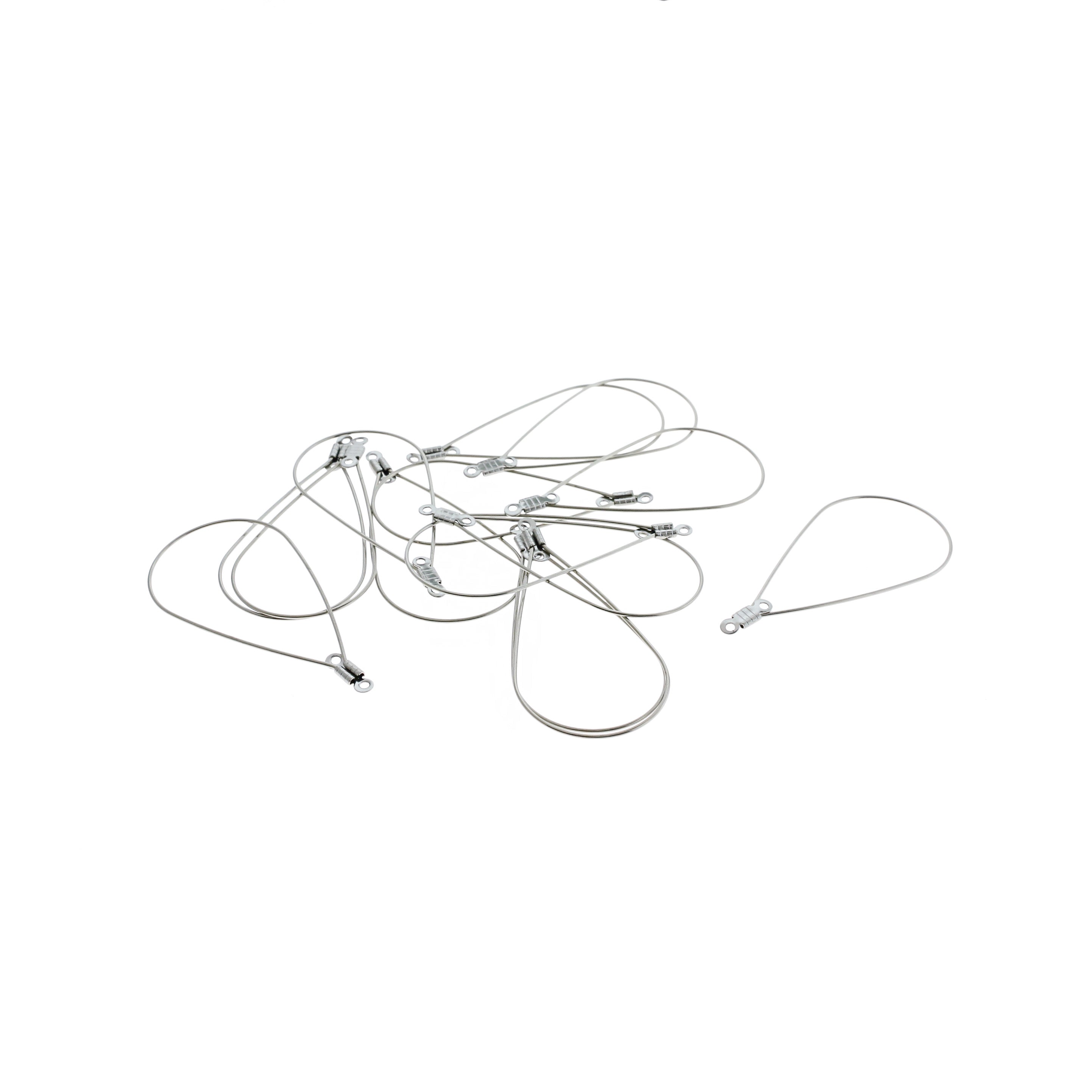 Stainless Steel Drop Pendant Earrings - 48.5mm x 23mm - 4 Pieces 2 Pairs - Z1162