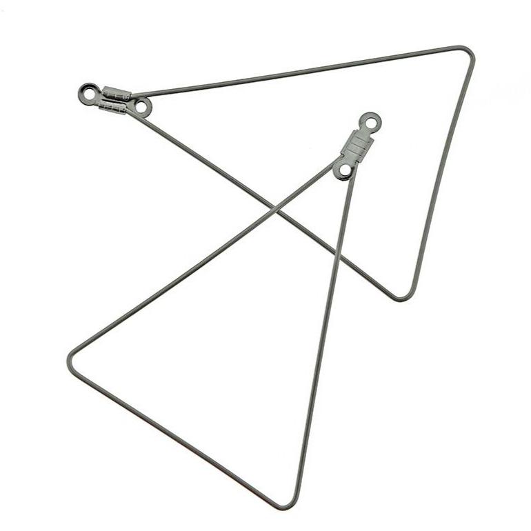 Stainless Steel Earring Wires - Geometric Wine Charms Hoops - 49mm x 35mm - 60 Pieces 30 Pairs - FD859