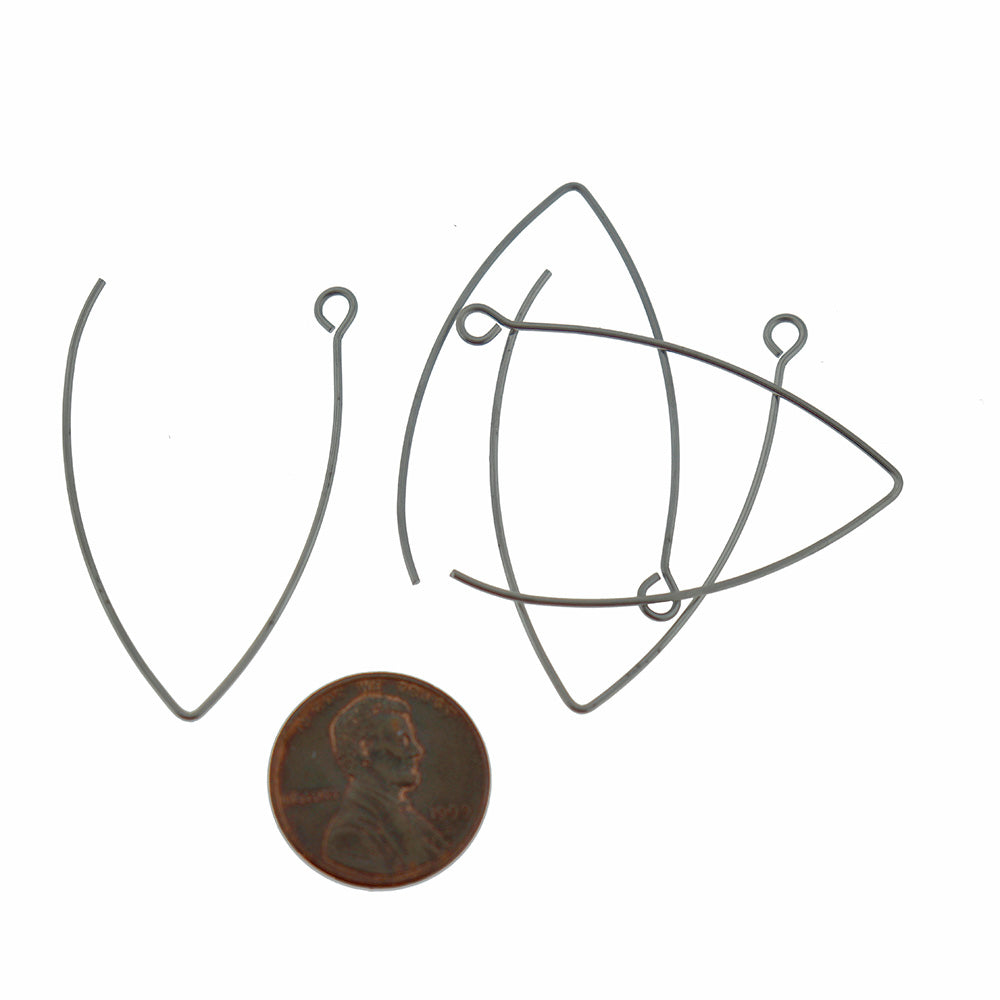 Fils de boucle d'oreille en acier inoxydable - Enfile-fil avec boucle - 41 mm - 20 pièces 10 paires - FD936