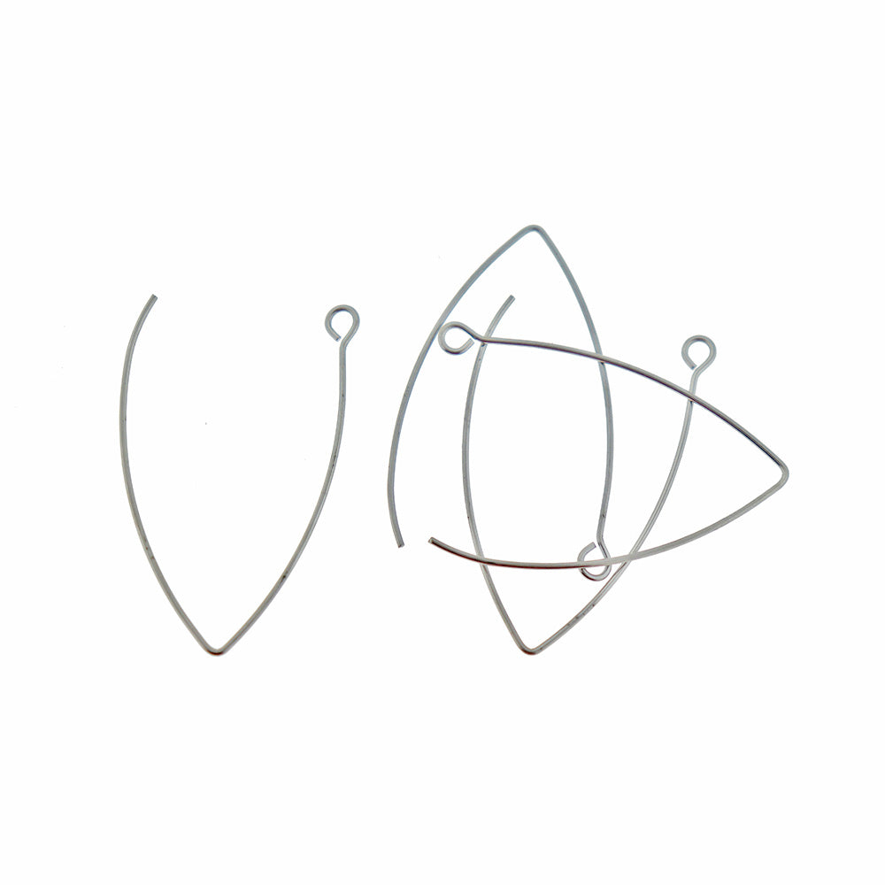 Fils de boucle d'oreille en acier inoxydable - Enfile-fil avec boucle - 41 mm - 20 pièces 10 paires - FD936