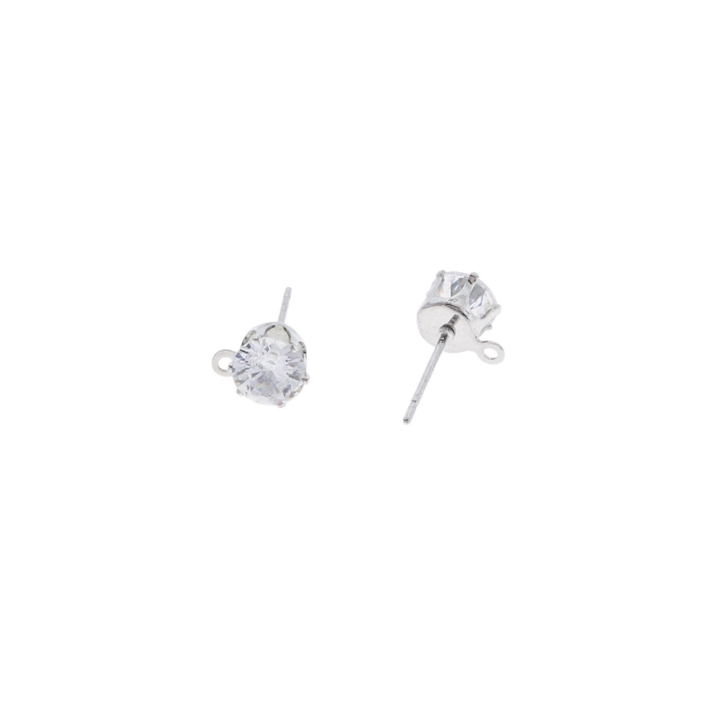 Boucles d'oreilles en acier inoxydable - Cubic Zirconia Studs - 15,5 mm x 8 mm - 2 pièces 1 paire - ER165