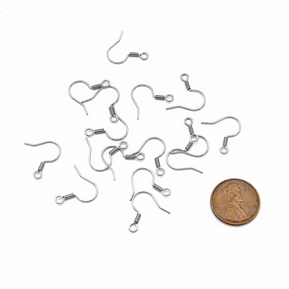 Stainless Steel Earrings - French Style Hooks - 20mm x 21mm - 20 Pieces 10 Pairs - FD968