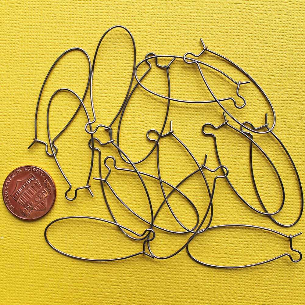 Stainless Steel Earrings - Kidney Style Hooks - 15mm x 38mm - 30 Pieces 15 Pairs - Z061