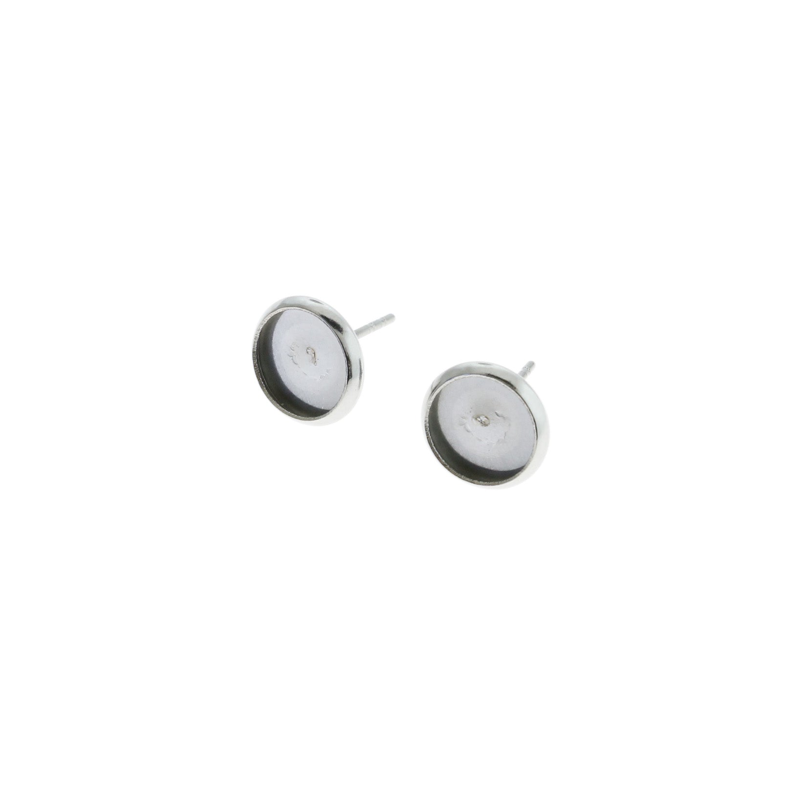 Boucles d'Oreilles Acier Inoxydable - Cabochon Clous - 10mm x 12mm - 12 Pièces 6 Paires - ER148
