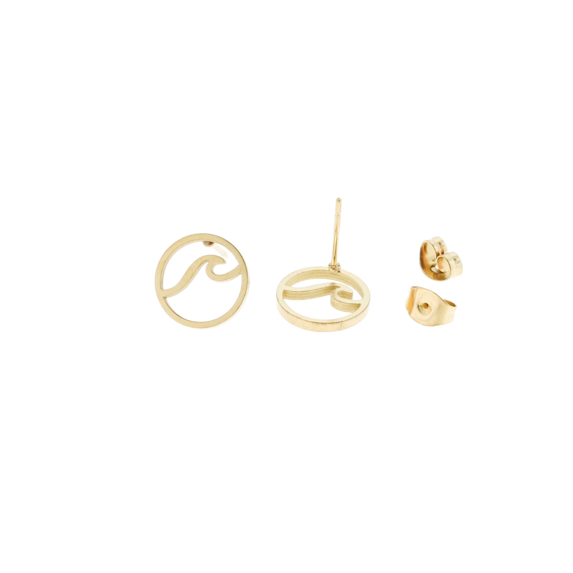 Boucles d'oreilles en acier inoxydable - Clous Vague - 12mm x 12mm - 1 Paire - Choisissez votre couleur !