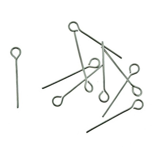 Stainless Steel Eye Pins - 20mm - 200 Pieces - PIN087