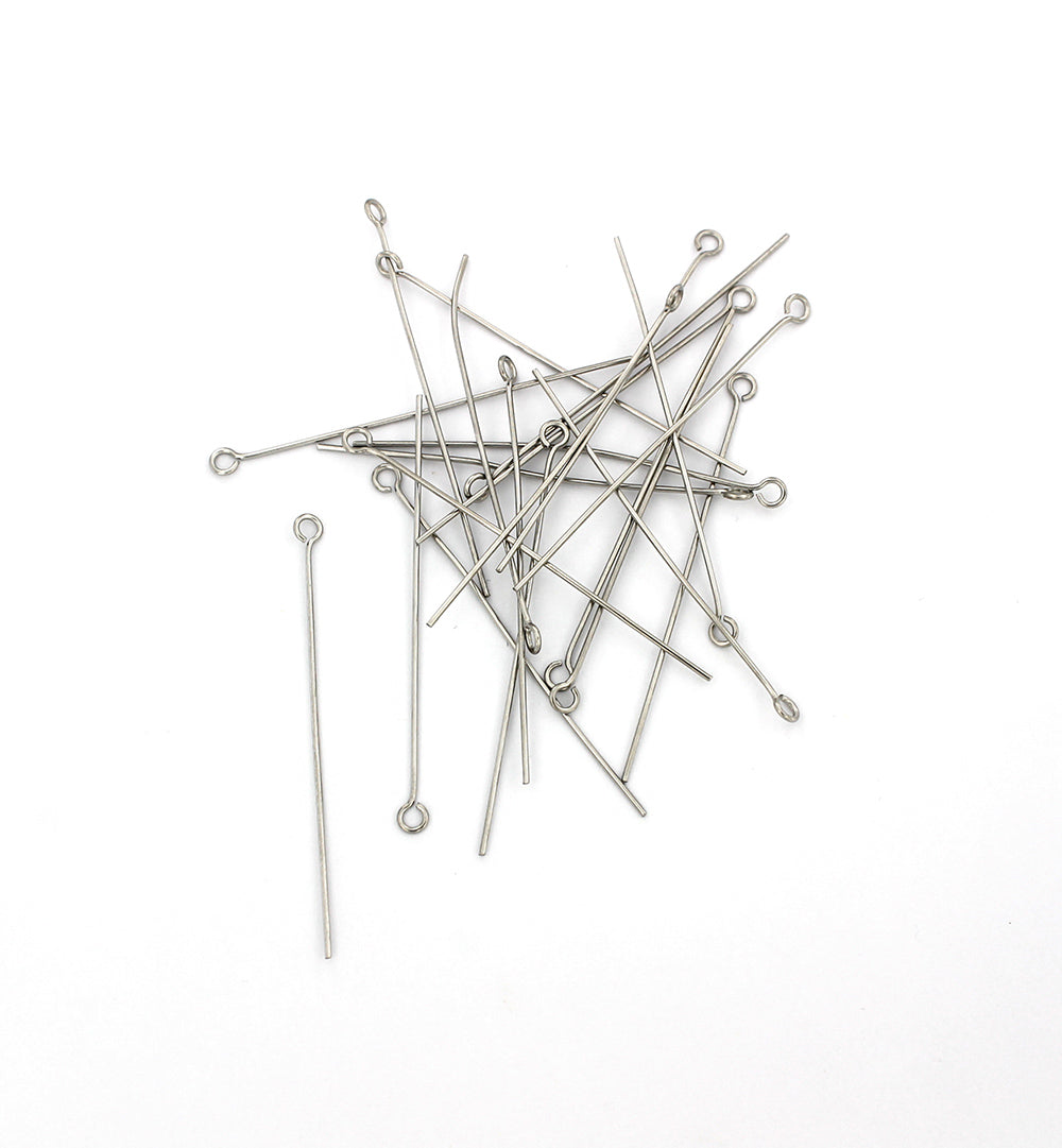 Stainless Steel Eye Pins - 48mm - 50 Pieces - PIN047