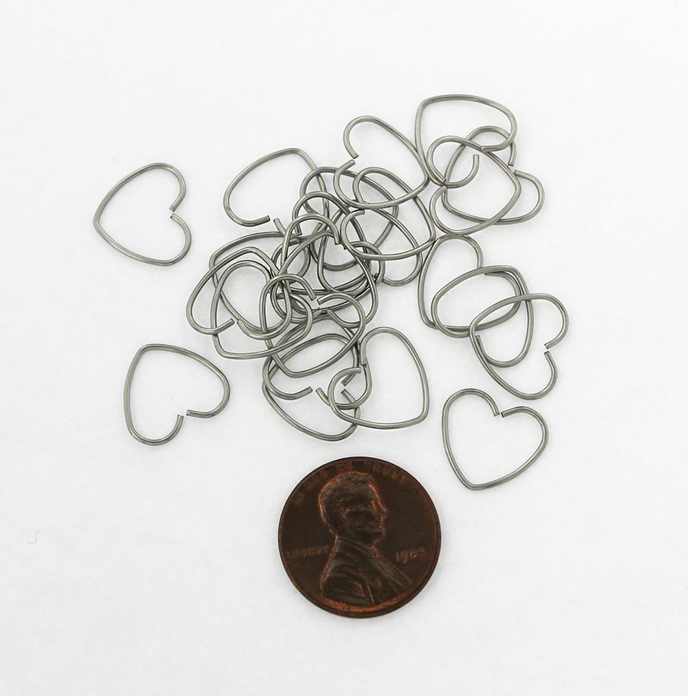 Stainless Steel Heart Hook Clasps - 13mm x 11.5mm - 20 Clasps - MT700