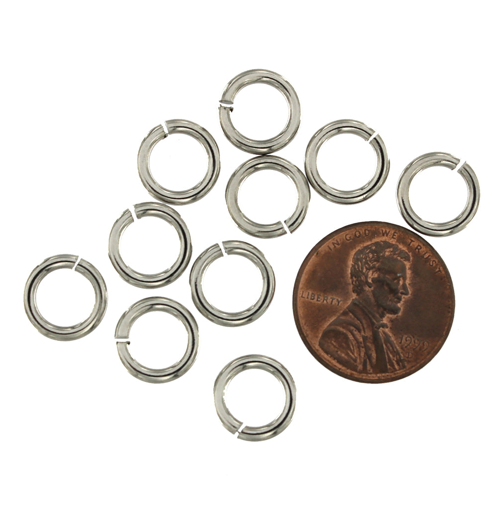 Anneaux en Acier Inoxydable 10mm - Calibre 13 Ouvert - 50 Anneaux - J169
