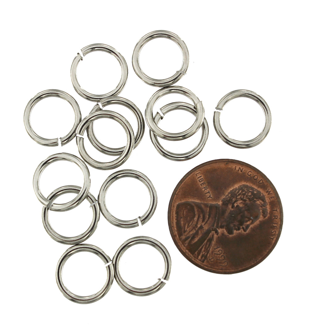 Stainless Steel Jump Rings 10mm - Open 16 Gauge - 100 Rings - J153