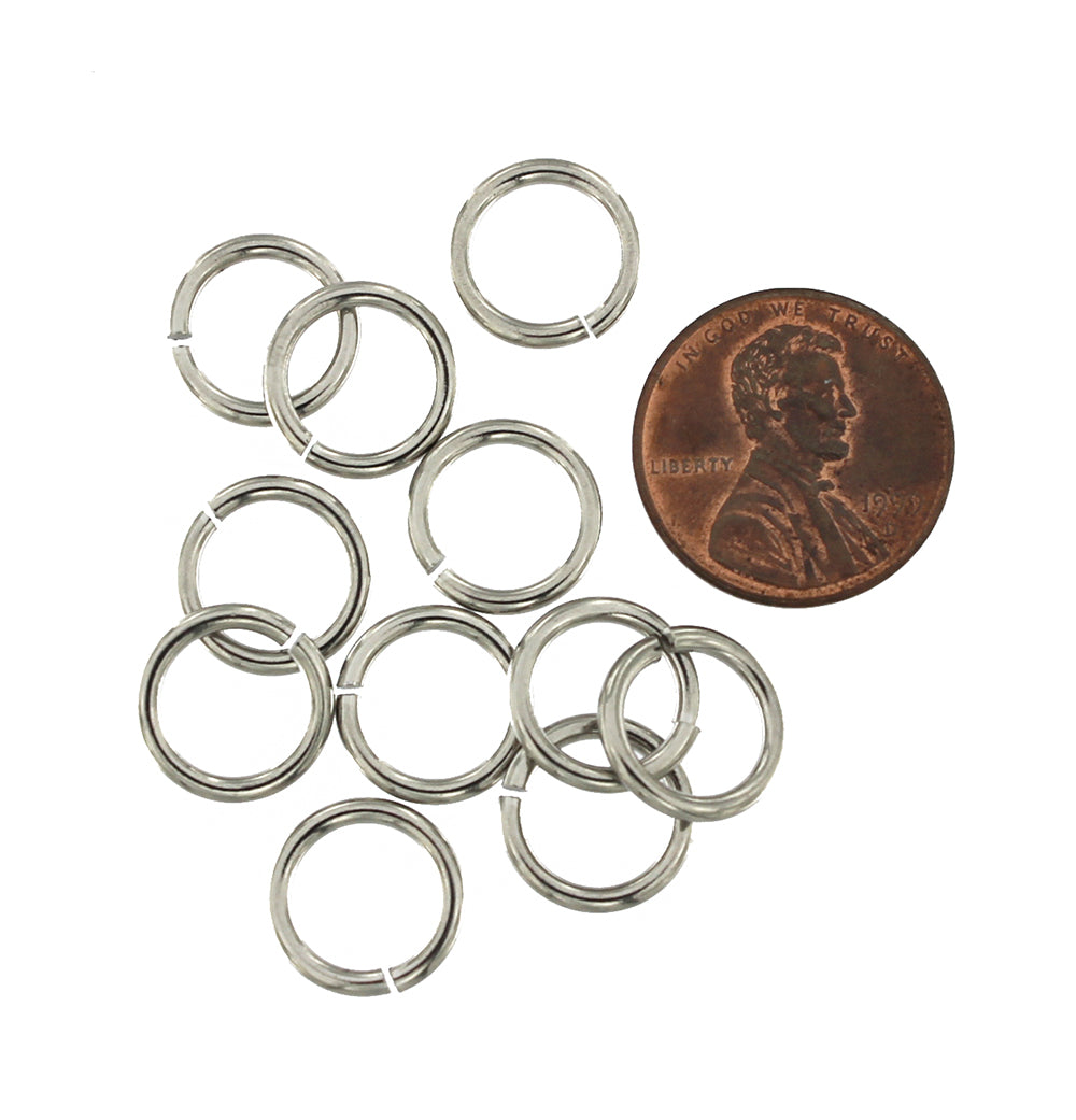 Stainless Steel Jump Rings 12mm - Open 14 Gauge - 100 Rings - J167