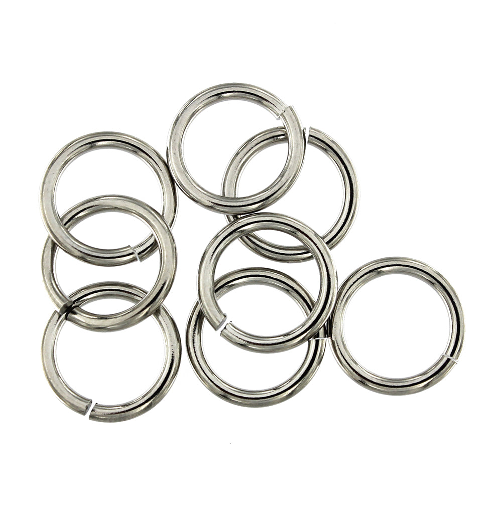 Stainless Steel Jump Rings 14mm - Open 13 Gauge - 50 Rings - J172
