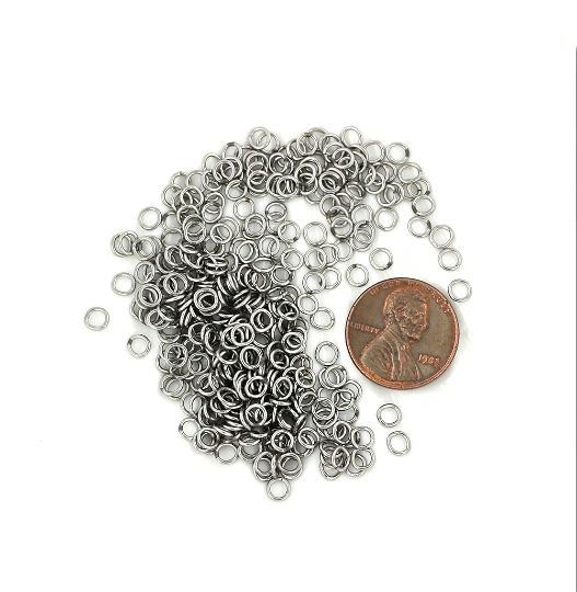 Stainless Steel Jump Rings 4mm x 0.7mm - Closed 21 Gauge - 25 Rings - J106