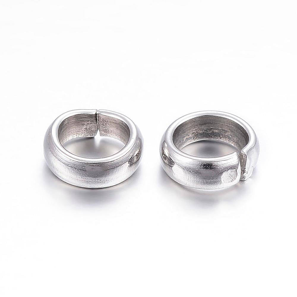 Stainless Steel Jump Rings 6mm x 2mm - Open 12 Gauge - 50 Rings - SS045
