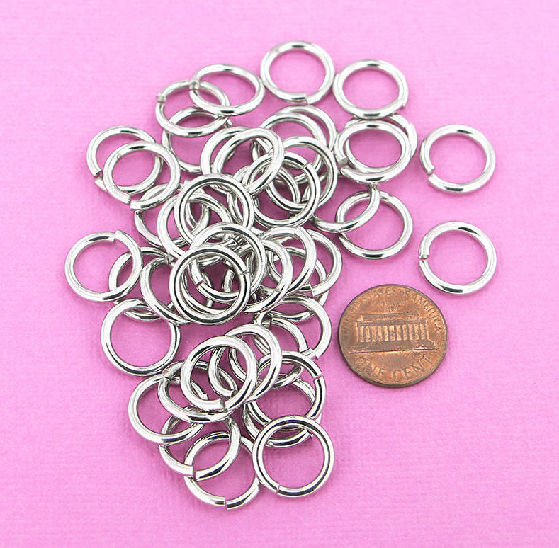 Anneaux en acier inoxydable 9 mm x 1,5 mm - Calibre 15 ouvert - 100 anneaux - SS027