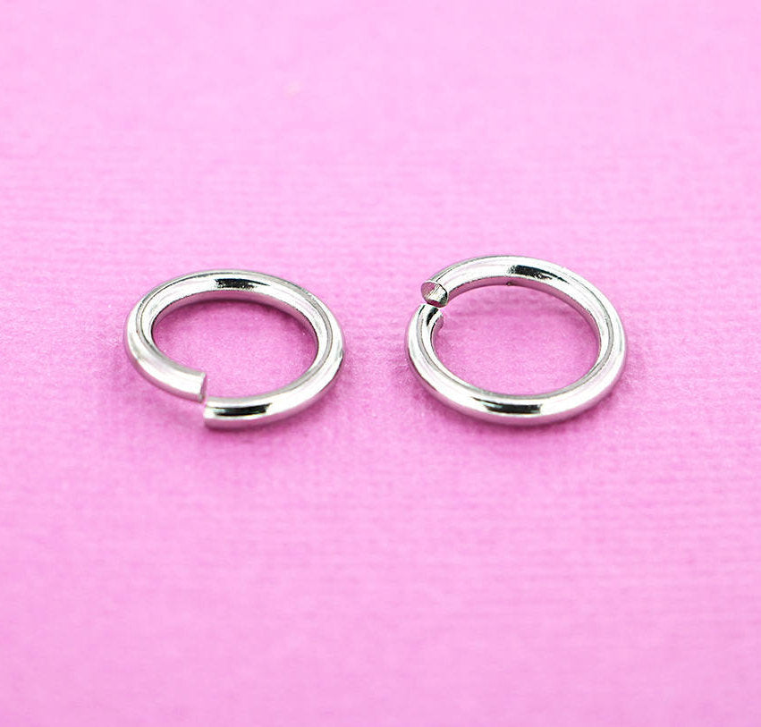 Stainless Steel Jump Rings 9mm x 1.5mm - Open 15 Gauge - 100 Rings - SS027
