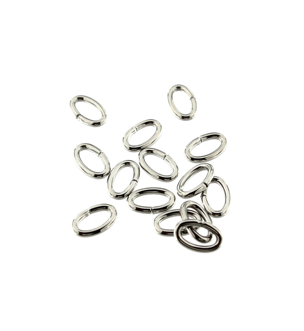 Stainless Steel Oval Jump Rings 8mm x 5mm x 1.2mm - Open 16 Gauge - 200 Rings - J187