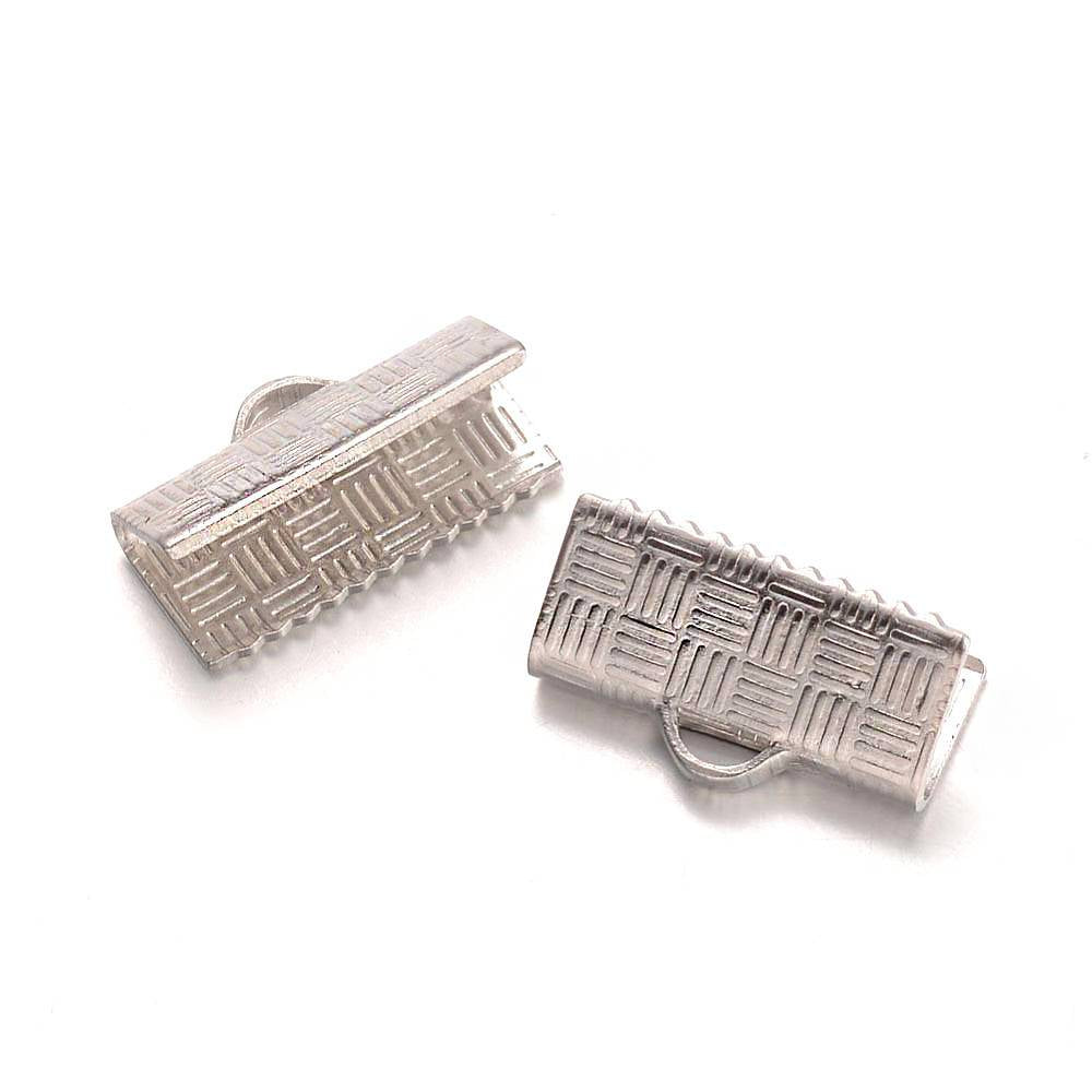 Embouts de ruban en acier inoxydable - 13 mm x 7 mm - 20 pièces - FD481