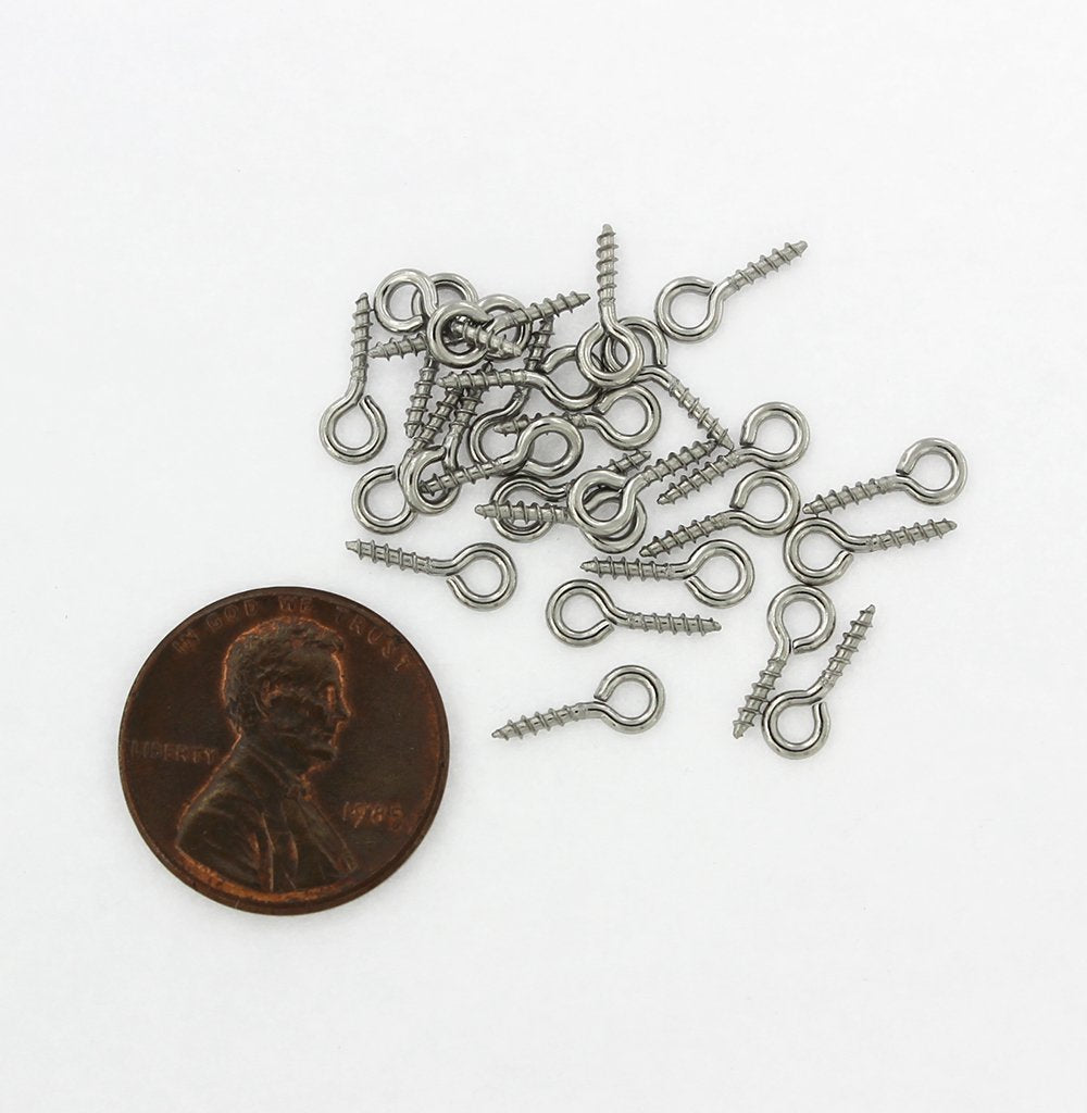 Stainless Steel Screw Eye Bails - 10mm x 4mm - 25 Pieces - FD601