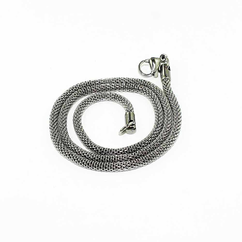 Stainless Steel Snake Chain Necklace 17.8" - 3.2mm - 1 Necklace - N112