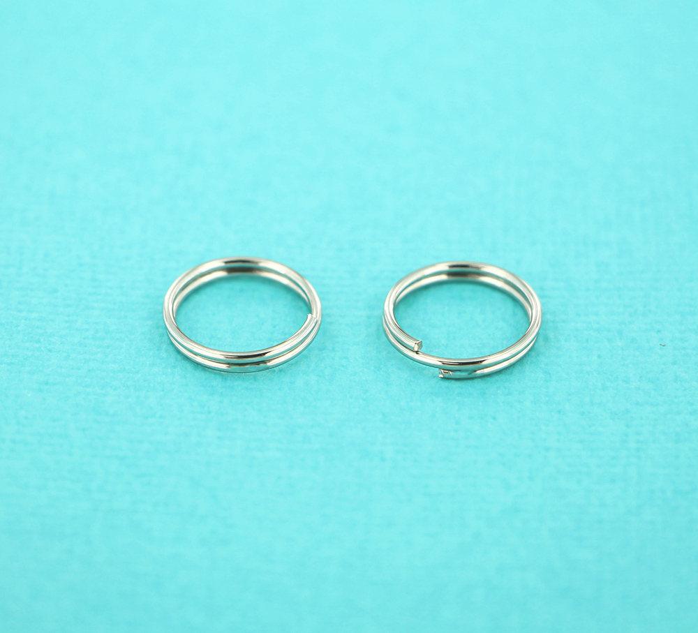 Anneaux fendus en acier inoxydable 14 mm x 2 mm - calibre 18 ouvert - 25 anneaux - J085