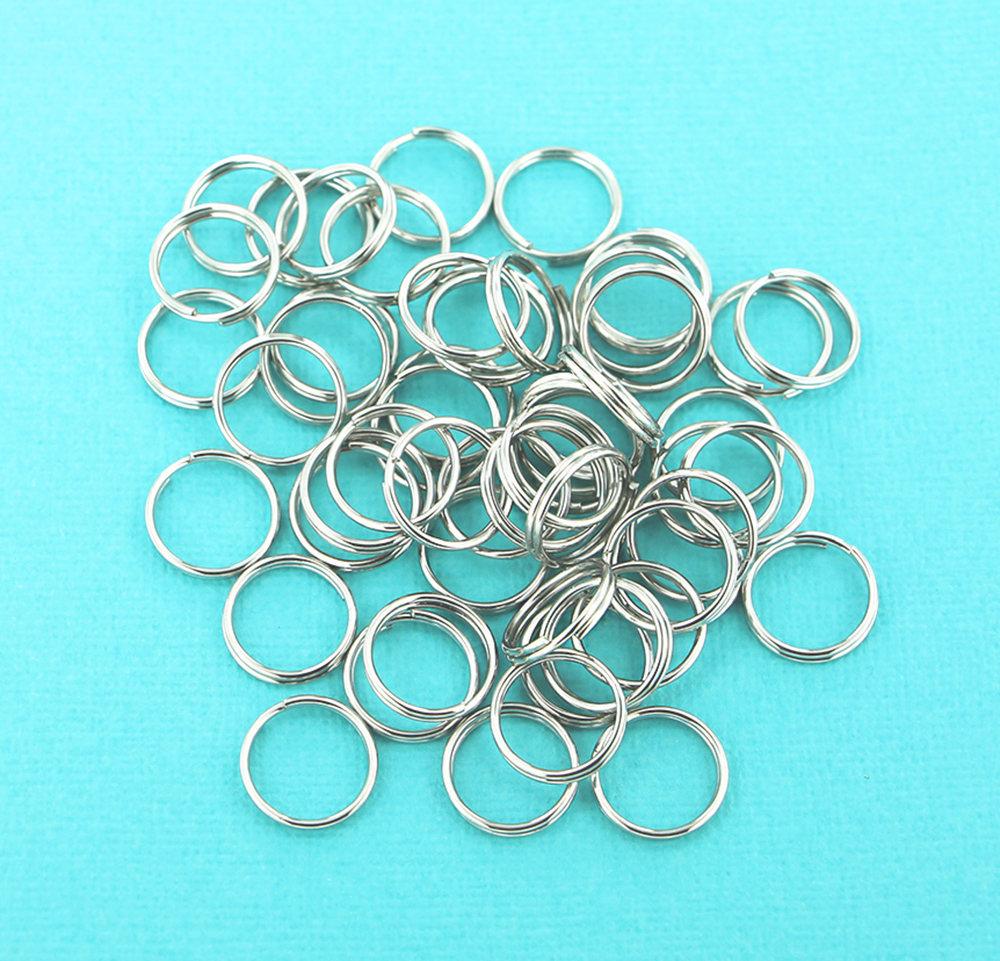 Anneaux fendus en acier inoxydable 14 mm x 2 mm - calibre 18 ouvert - 25 anneaux - J085