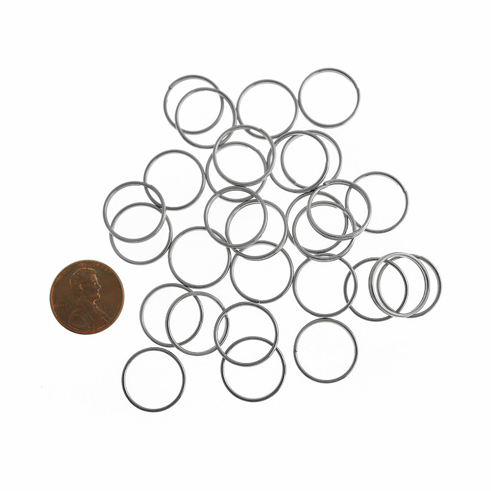 Stainless Steel Split Rings 16mm x 2mm - Open 12 Gauge - 50 Rings - J034